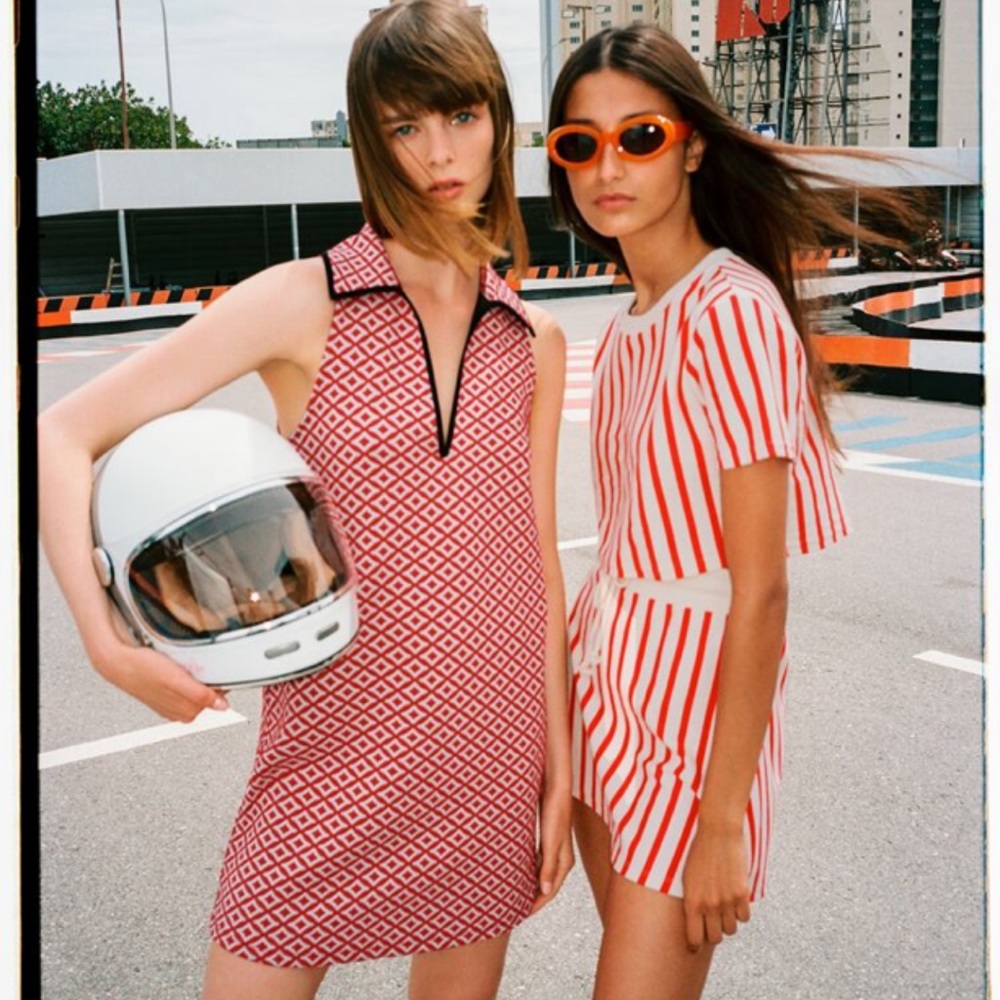 Striped Set - Striped Crop Top (S) -Striped Mini Skirt (L)